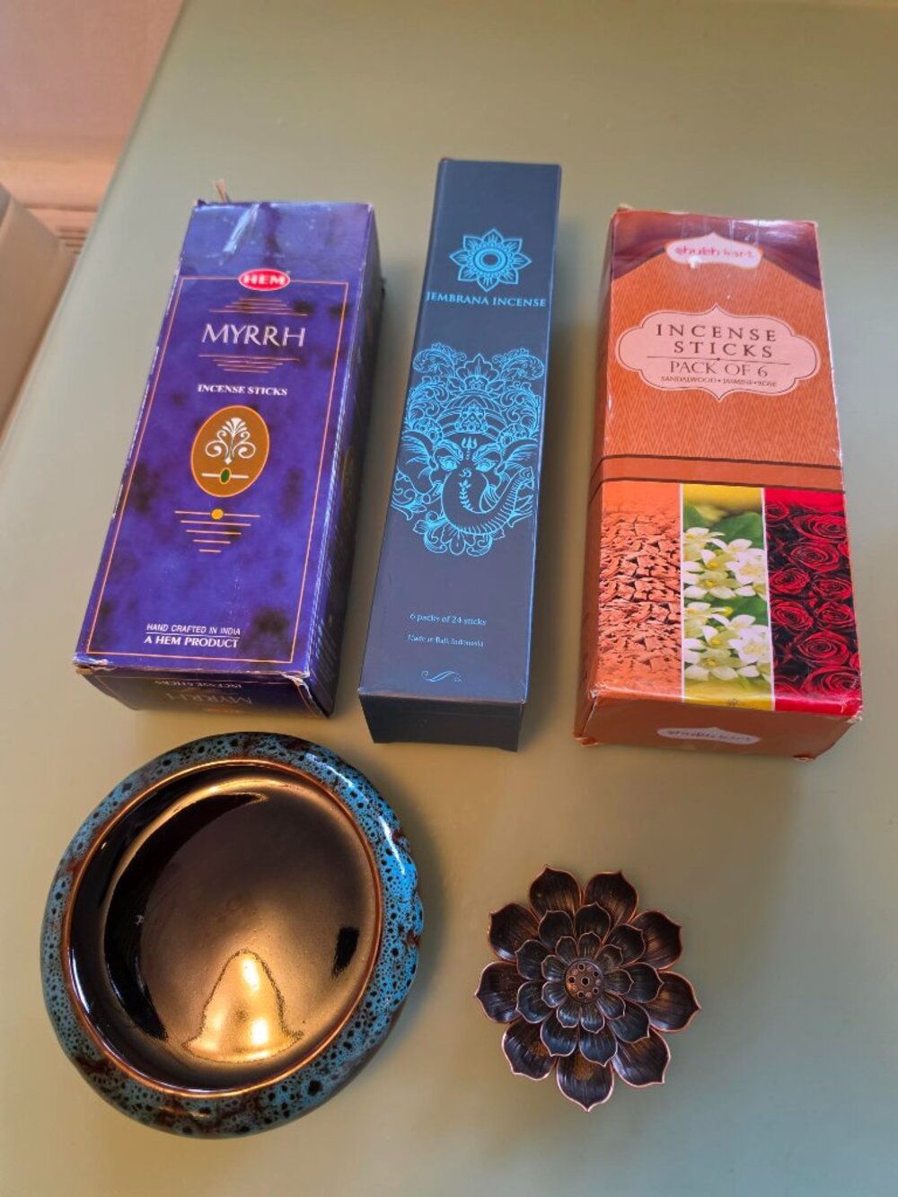 Set of incense holders and 200+ sticks
